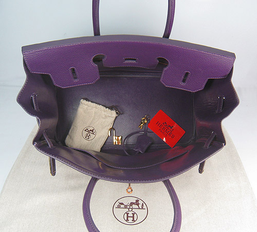 High Quality Fake Hermes Birkin 35CM Togo Leather Bag Purple 6089